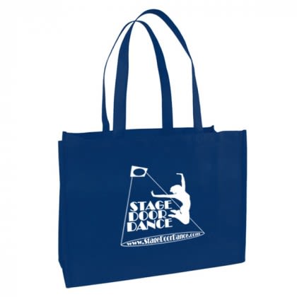 Navy Blue Eco-Friendly Medium Shopping Bag | Budget Wholesale Non-Woven Tote Bags | Bulk Discount Tote Bags